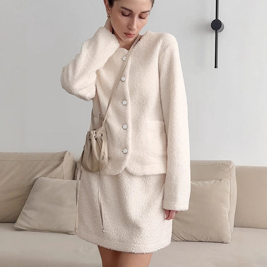 Damen Kuschelige Sweaterkleid EB