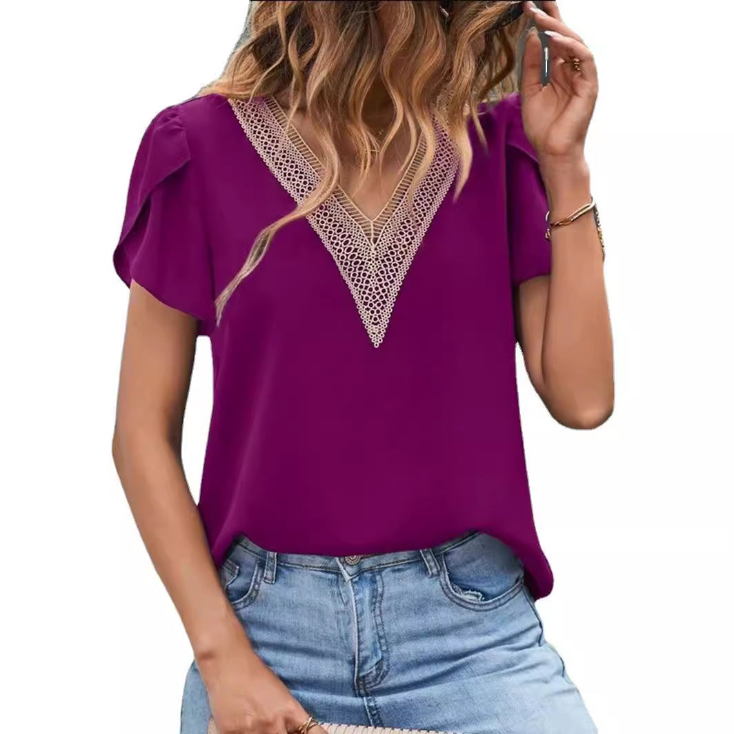Damen Bluse mit Spitze EB