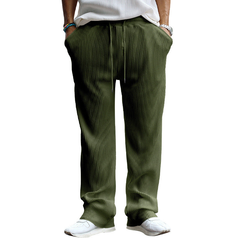 Herren Gerippte weite Freizeithose mit Kordelzug EB