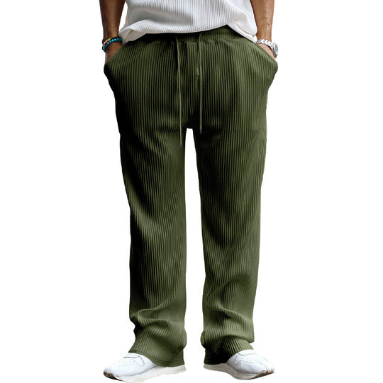 Herren Gerippte weite Freizeithose mit Kordelzug EB