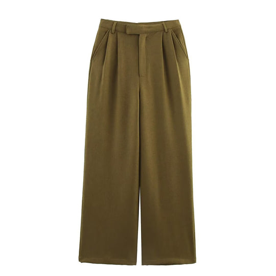 Damen weite Hose mit hohem Bund und Faltenwurf EB