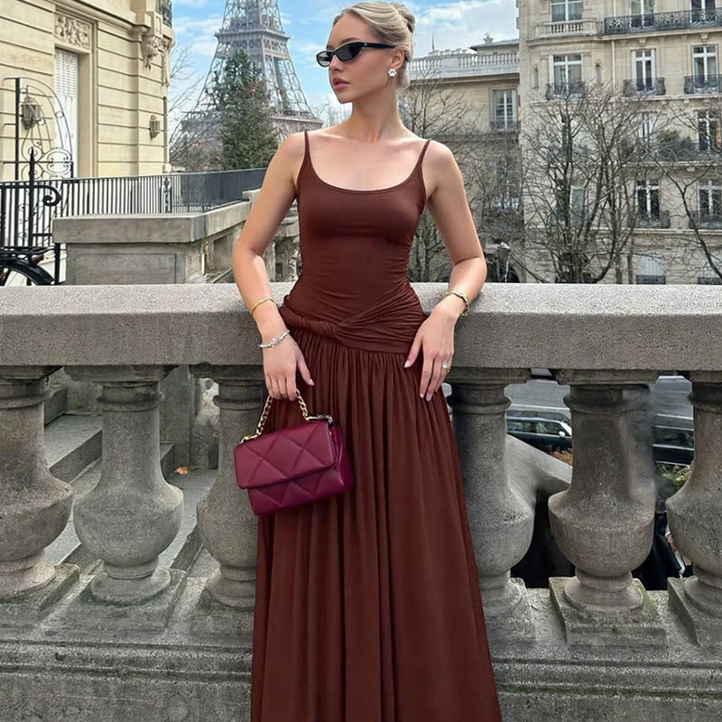 Damen Maxikleid mit einzigartigem Wickeldesign und taillierter Silhouette EB