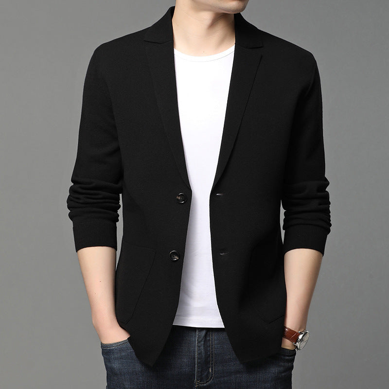 Herren Strickblazer mit eleganten Knopfdetails und praktischen Taschen EB