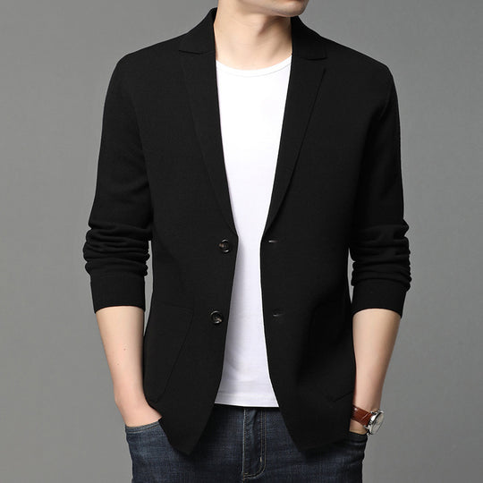 Herren Strickblazer mit eleganten Knopfdetails und praktischen Taschen EB