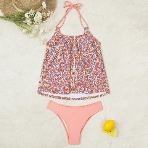 Damen Tankini-Set mit modischem Muster und lässigem Schnitt EB