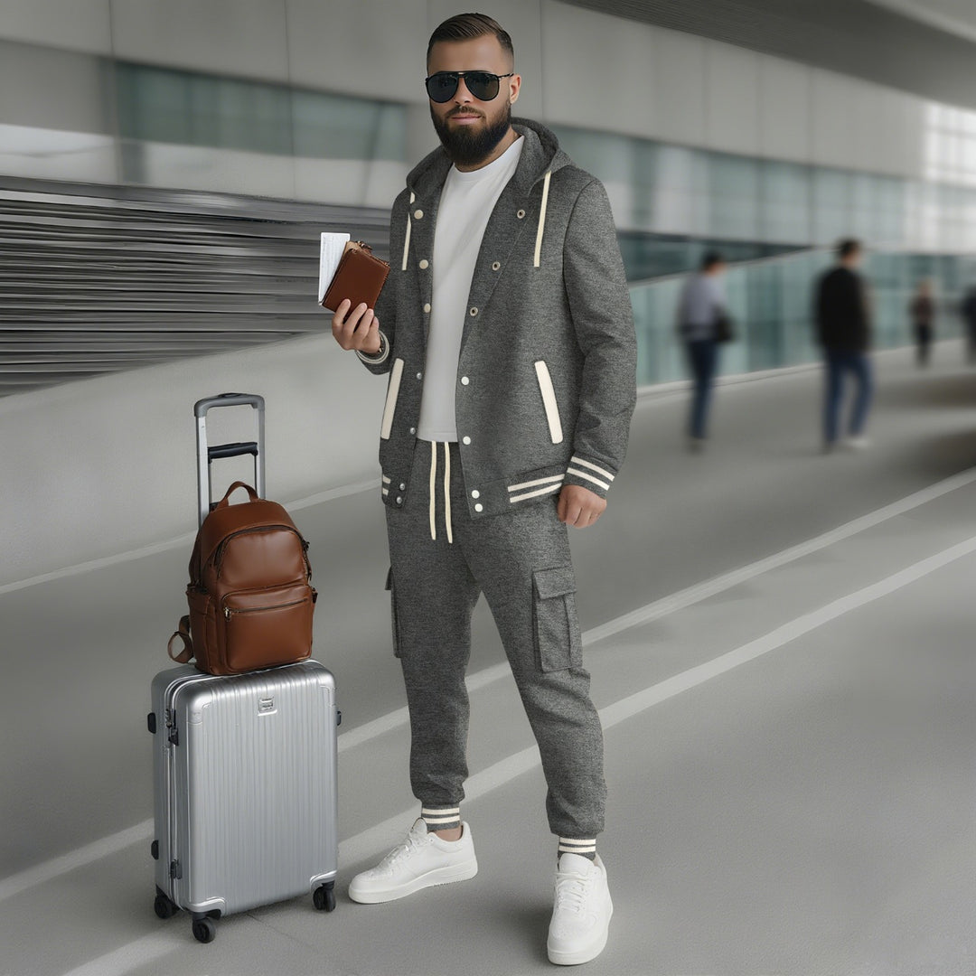 Herren sportlicher Freizeitanzug mit funktionalen Taschen und hochwertiger Verarbeitung EB