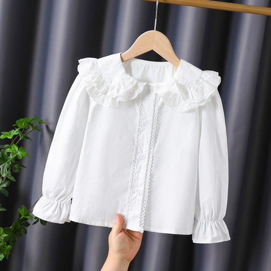 Damen Bluse mit Rüschendetails und romantischen Puffärmeln EB
