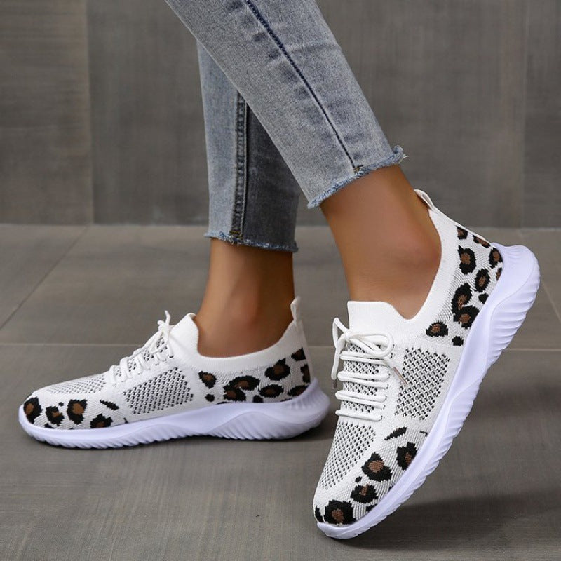 Damen Sneakers mit ergonomischem Mesh-Obermaterial und trendigem Tierprint EB