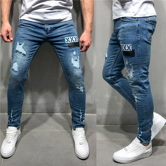 Herren Slim Fit Jeans mit modernen Destroyed-Effekten EB