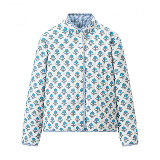 Damen Steppjacke mit floralem Muster und bequemem Schnitt EB