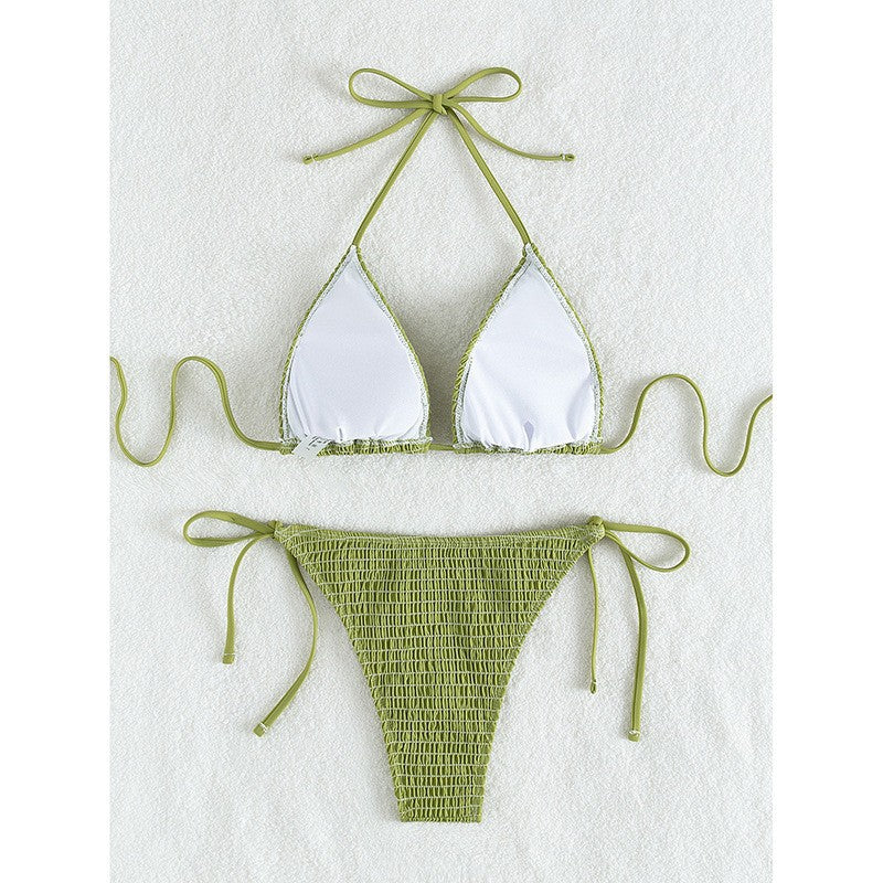 Damen Triangel-Bikini mit gerafftem Design EB