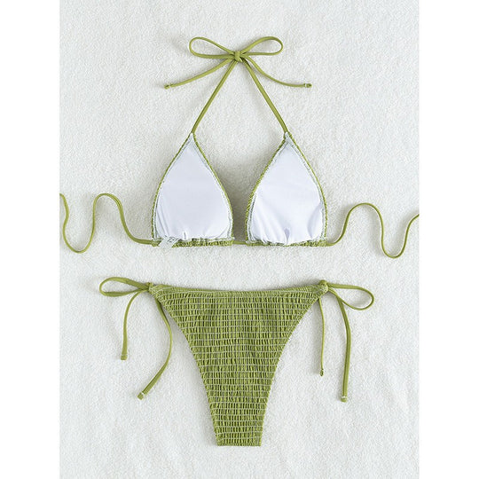 Damen Triangel-Bikini mit gerafftem Design EB