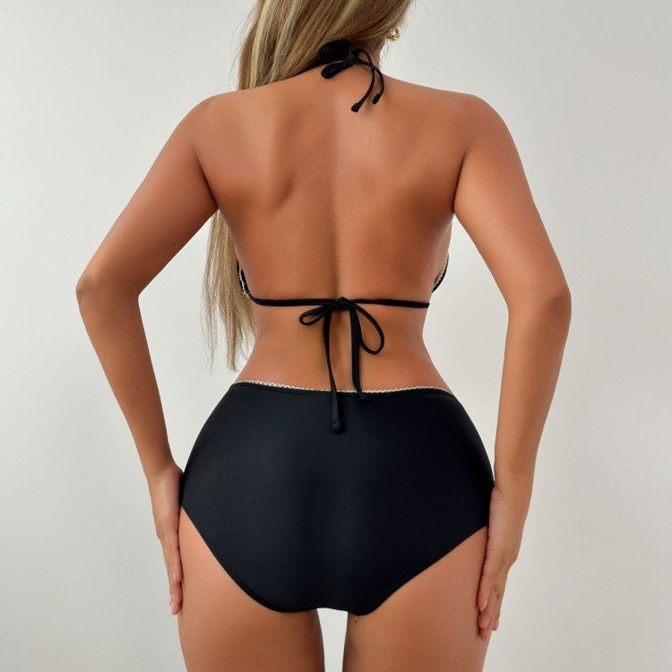 Damen Hochgeschnittener Bikini mit feinen Details EB