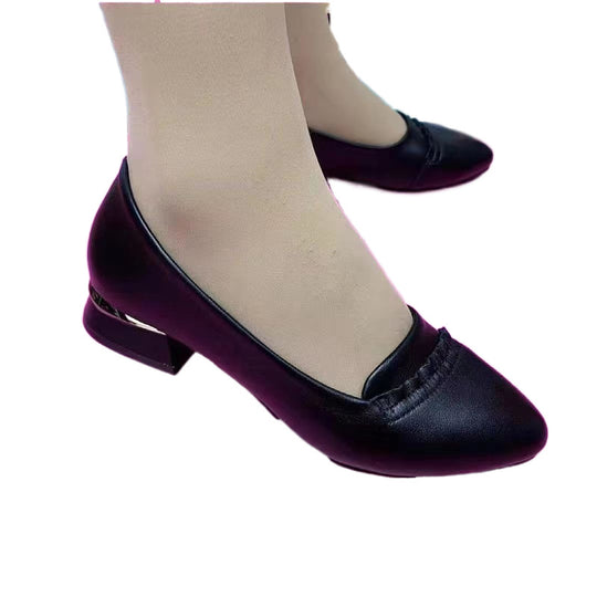 Damen elegante Ballerinas mit modischem Absatz und dezentem Design EB