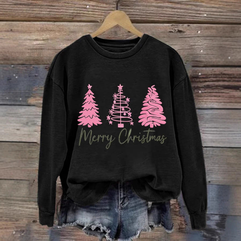 Damen gemütlicher Christmas Sweatshirt mit festlichem Print EB