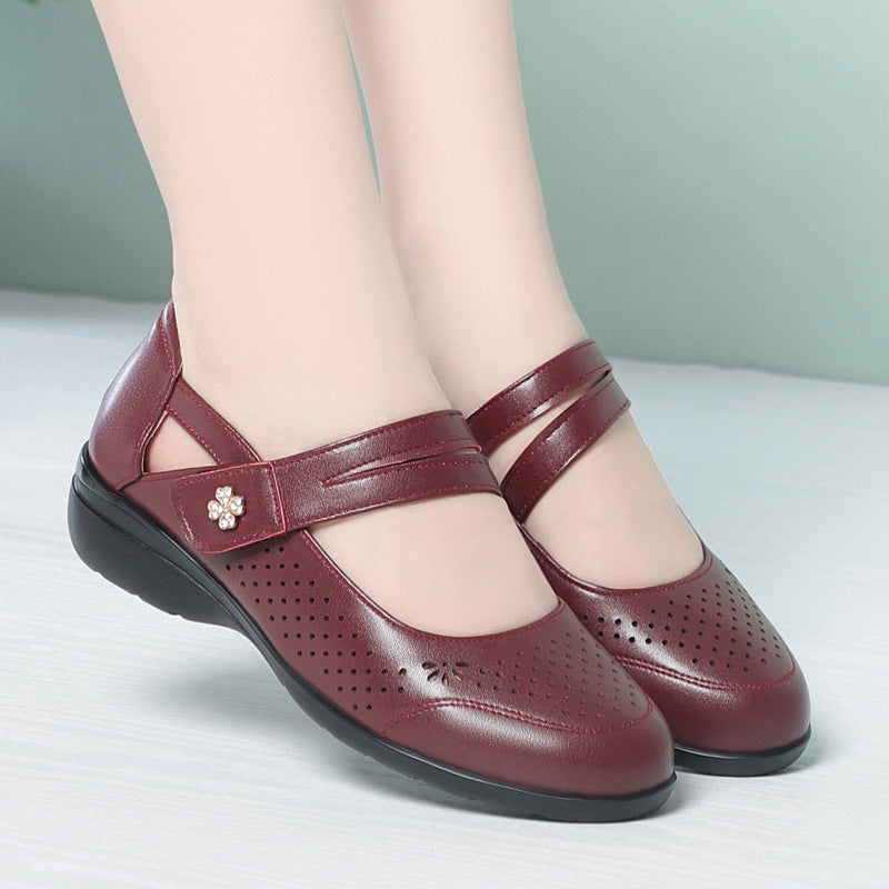 Damen Komfortable Ballerinas mit atmungsaktivem Design und praktischem Riemen EB