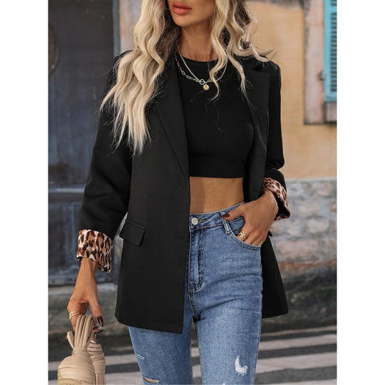 EB | Blazer Relaxed Passform Atmungsaktiver Stoff Ein Knopf Dekorative Manschetten