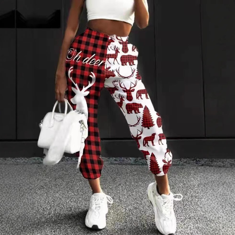 Damen Freizeithose mit lustigem Schneemann-Design EB