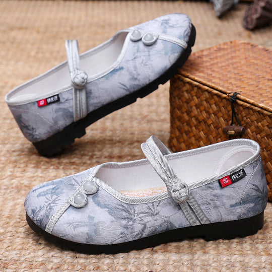 Damen ballerina Schuhe mit floralem Design EB