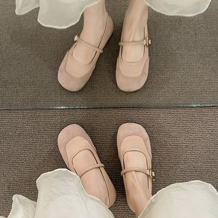 Damen elegante Ballerinas mit modischer Schnallenverzierung EB