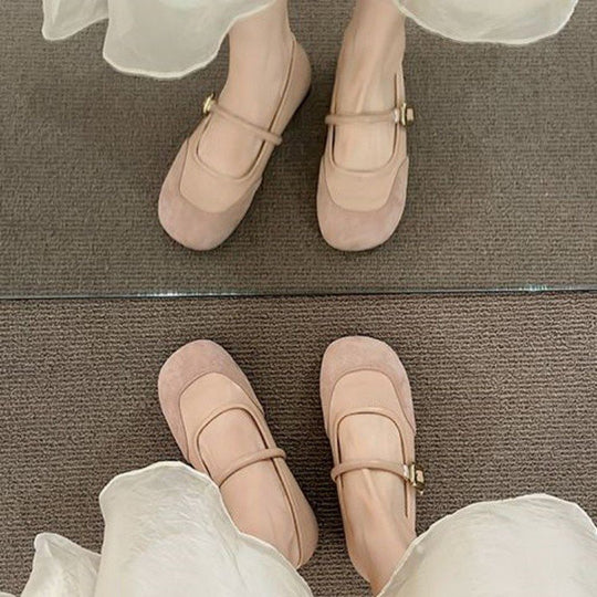 Damen elegante Ballerinas mit modischer Schnallenverzierung EB