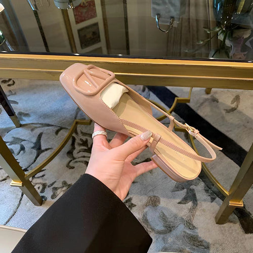 Damen Slingback-Schuhe mit modischer Schnalle und komfortablem Blockabsatz EB