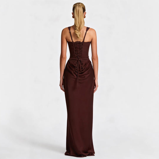 Damen Elegantes und figurbetontes Abendkleid mit vollständig gefüttertem Rock EB