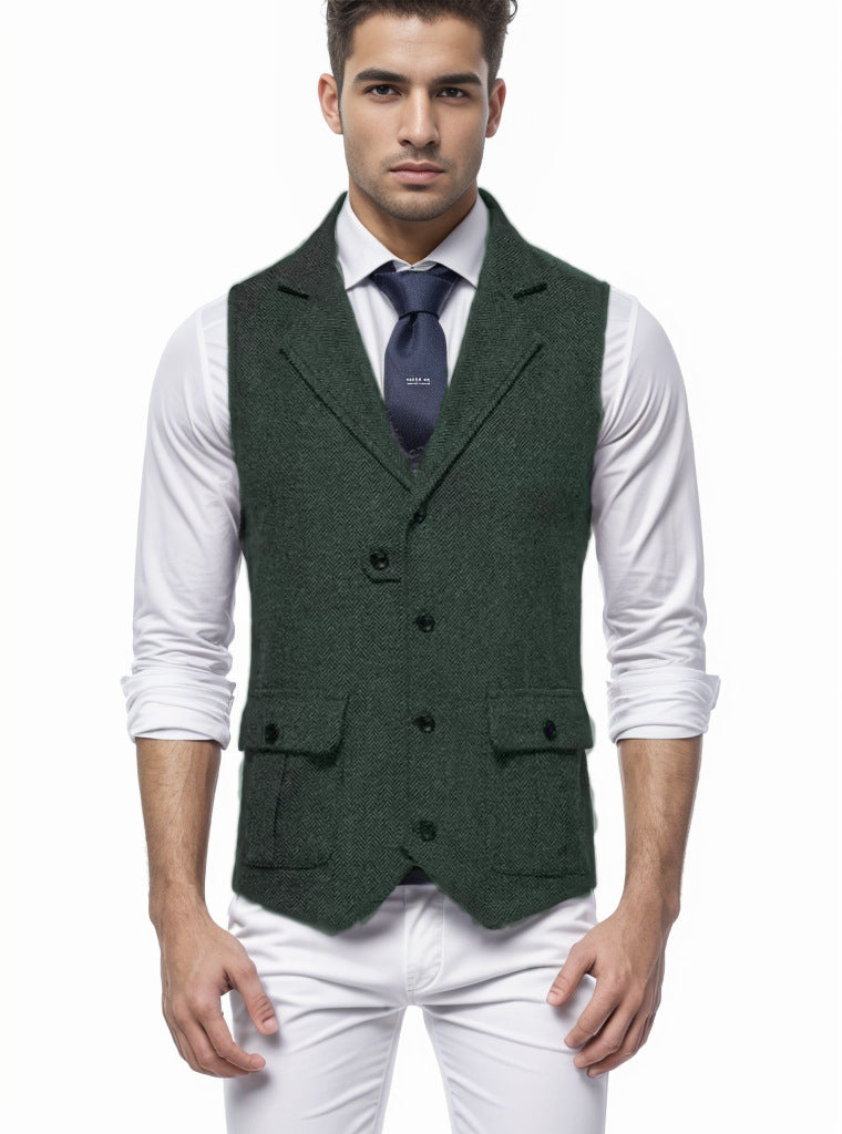 Herren elegante Weste im Hahnentrittmuster EB