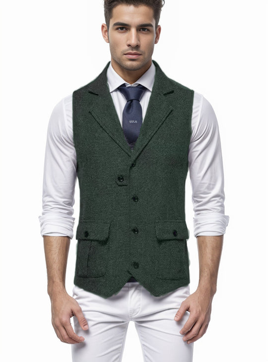 Herren elegante Weste im Hahnentrittmuster EB