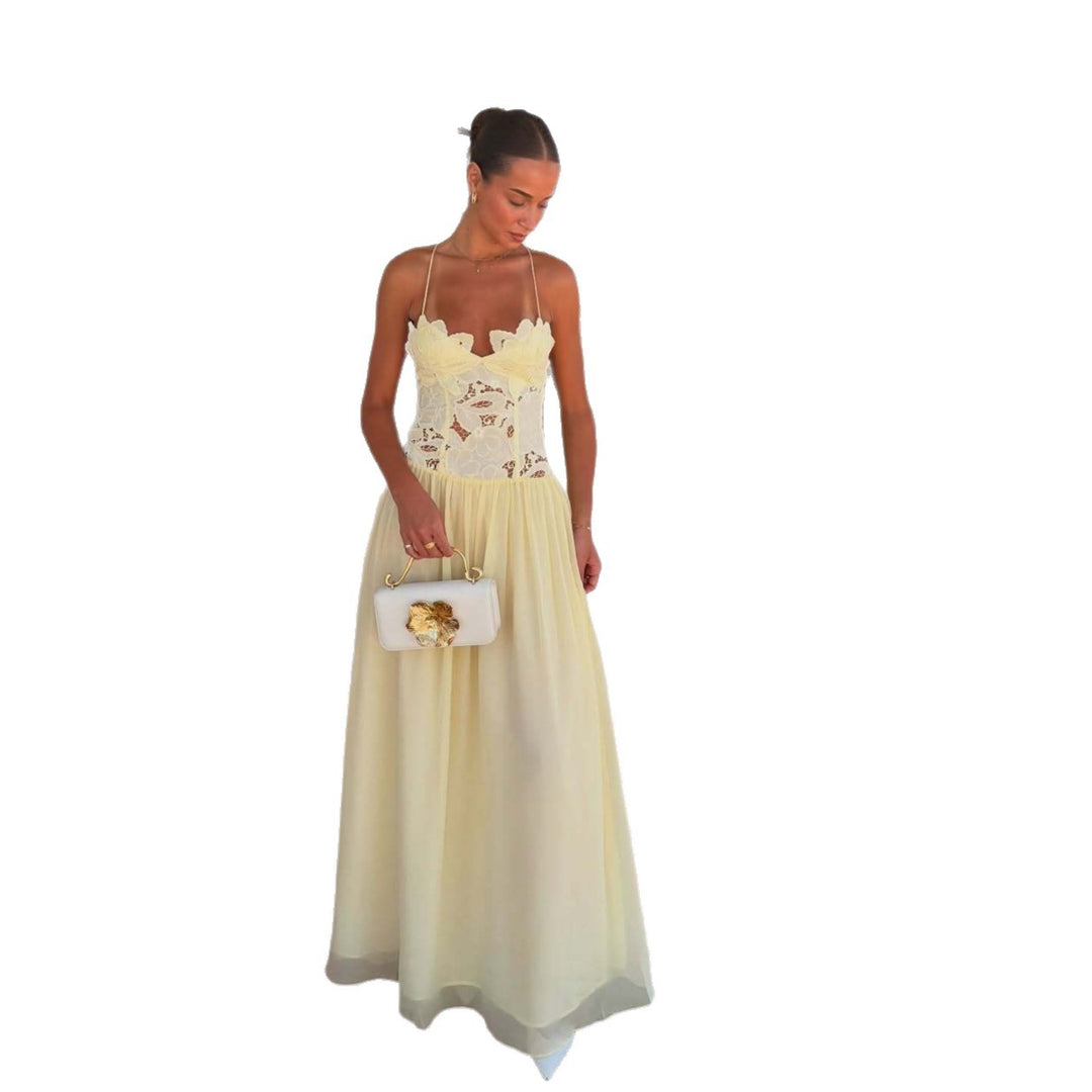 Damen Elegantes Blumendesign Kleid EB