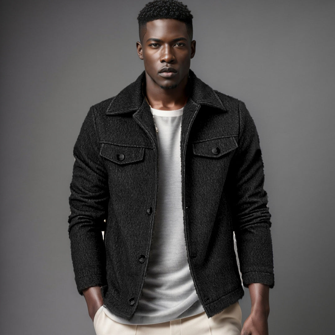 Herren Trendige Boucle-Jacke EB