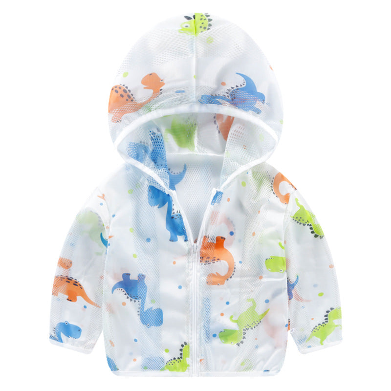 Unisex nan leichtgewicht atmungsaktive Kapuzenjacke für Babys und Kleinkinder mit Mesh-Sonnenschutz und Cartoon-Hasenmotiv EB