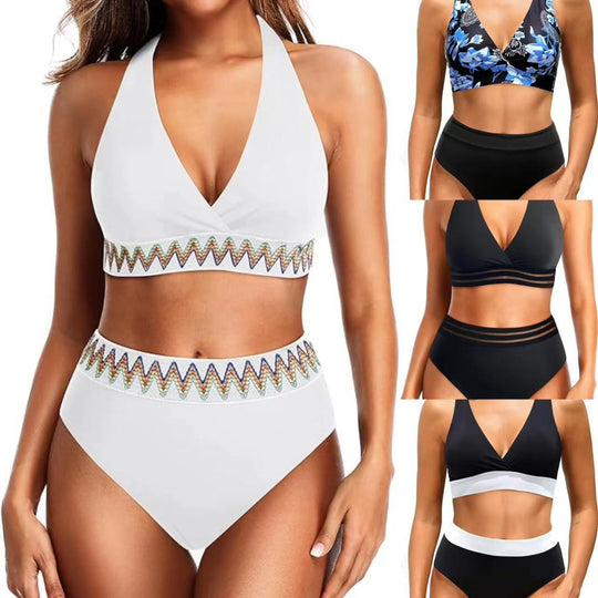 Damen Sportlicher hochtaillierter Bikini EB
