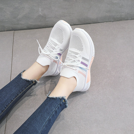 Damen Leichte Freizeit-Sneaker mit atmungsaktiver Mesh-Oberfläche und flexibler Laufsohle EB