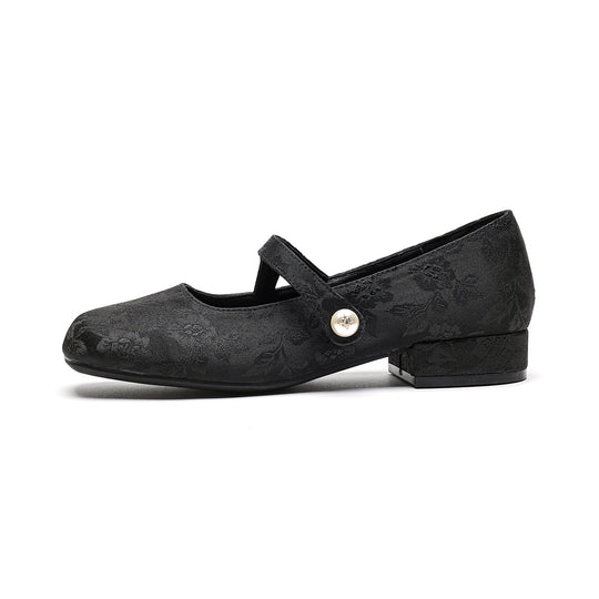Damen Ballerinas mit elegantem Riemen und modischer Blütenverzierung EB