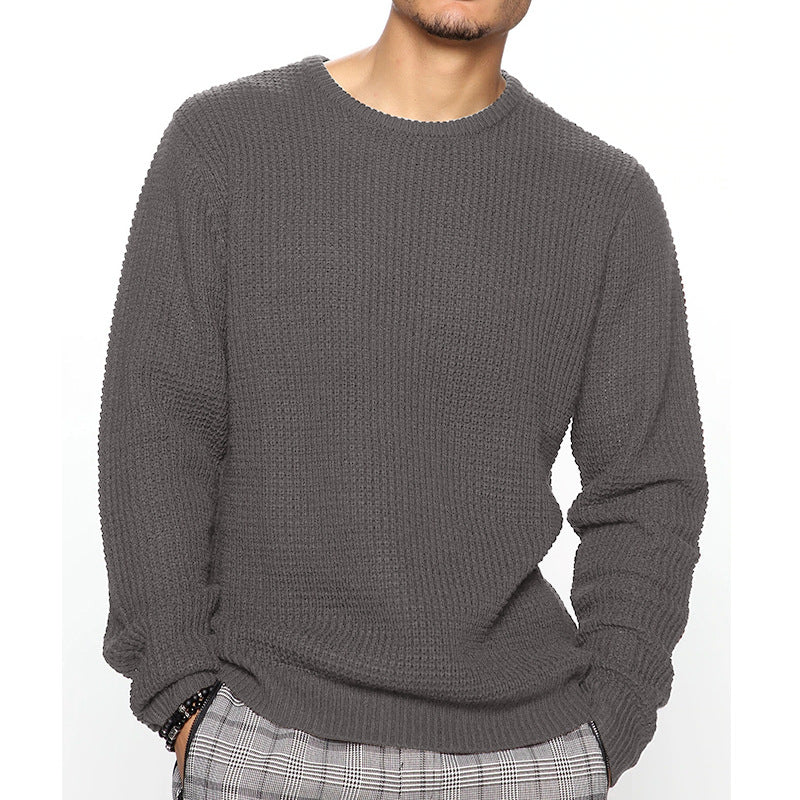Herren Grobstrickpullover mit strukturiertem Muster und lässigem Schnitt EB