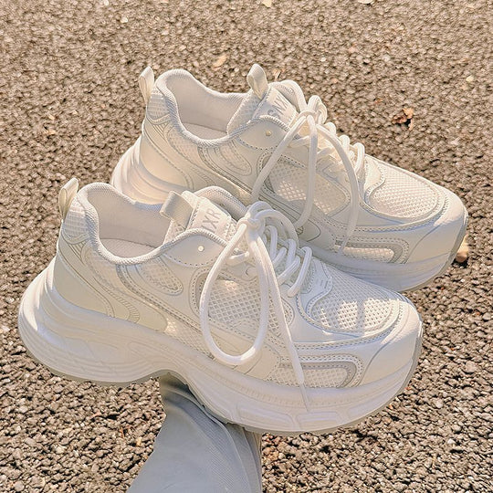 Damen Chunky Sneakers mit atmungsaktiver Mesh-Oberfläche und gepolsterter Sohle EB