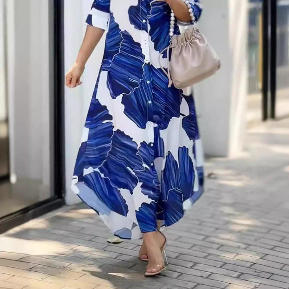 Damen Maxikleid mit seitlichem Schlitz und luftiger Passform EB