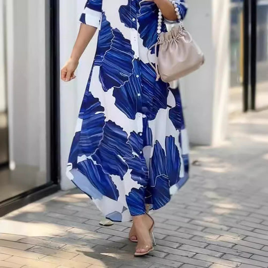 Damen Maxikleid mit seitlichem Schlitz und luftiger Passform EB