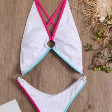 Damen Badeanzug mit verführerischem Cut-Out und modischen Akzenten EB