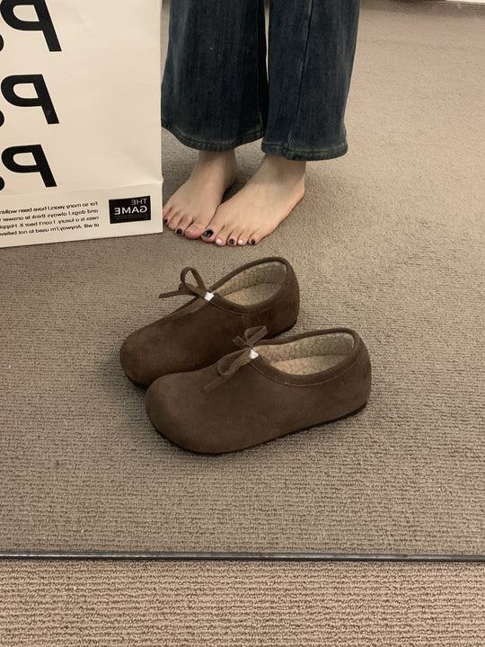 Damen Hausschuhe mit warmem Innenfutter und dekorativem Riemchen EB