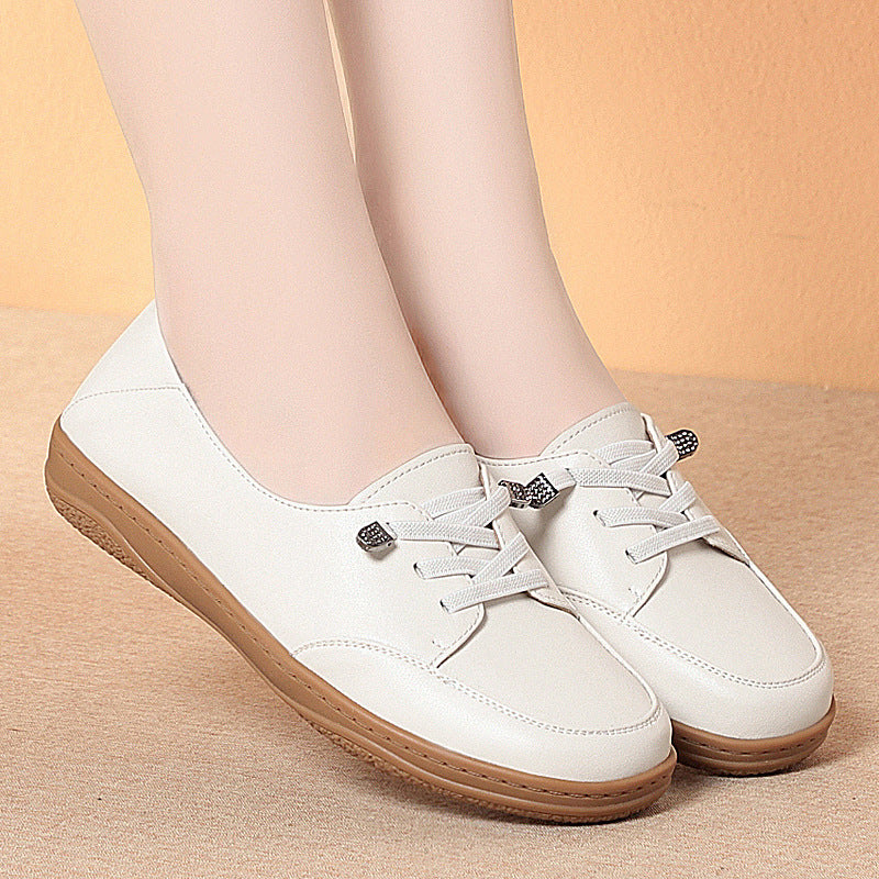 Damen Komfortable Sneaker mit elastischen Schnürsenkeln und atmungsaktivem Innenfutter EB