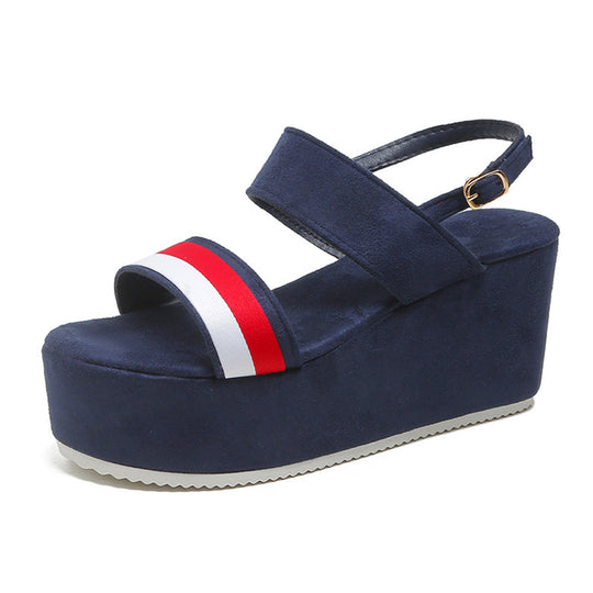 Damen Plattform-Sandalen mit modischem Riemchen-Design EB
