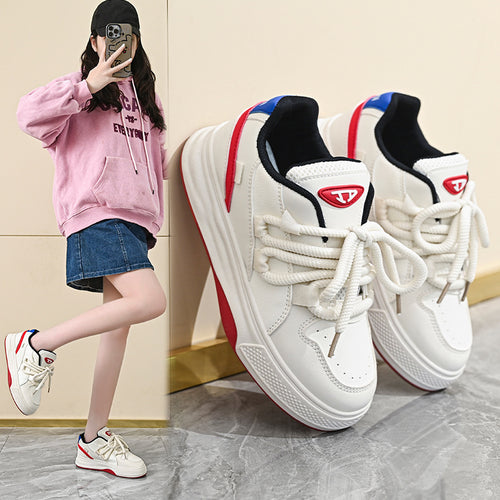 Damen Sportliche Sneakers mit dicker Laufsohle und atmungsaktivem Obermaterial EB