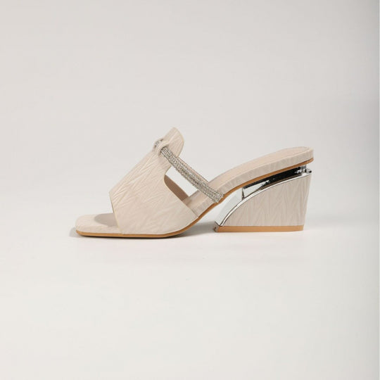 Damen elegante Slide-Sandalen mit funkelnden Akzenten EB