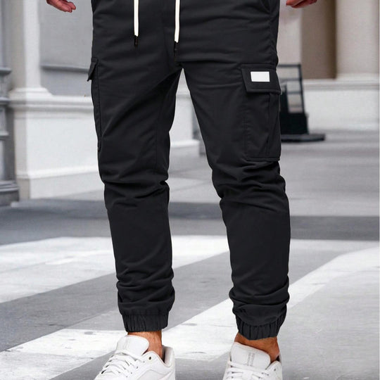 Herren Cargo-Hose mit elastischem Bund und multifunktionalen Taschen EB