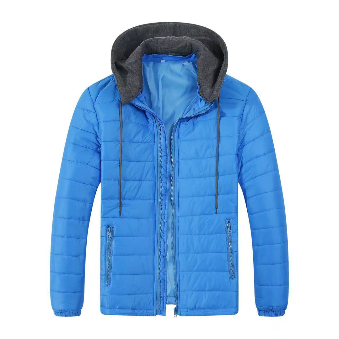 Herren gesteppte Windjacke mit Kapuze EB