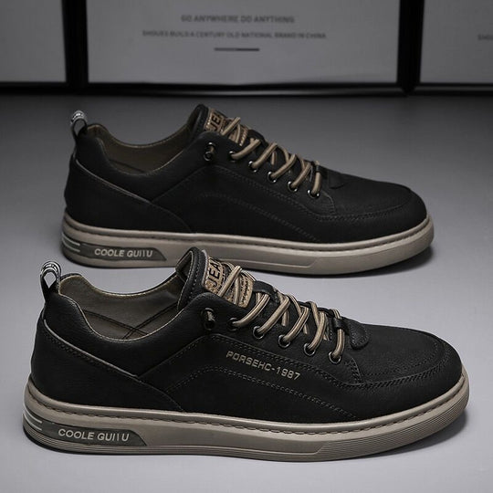 Herren Sportschuhe mit atmungsaktivem Leder und dämpfender Sohle EB