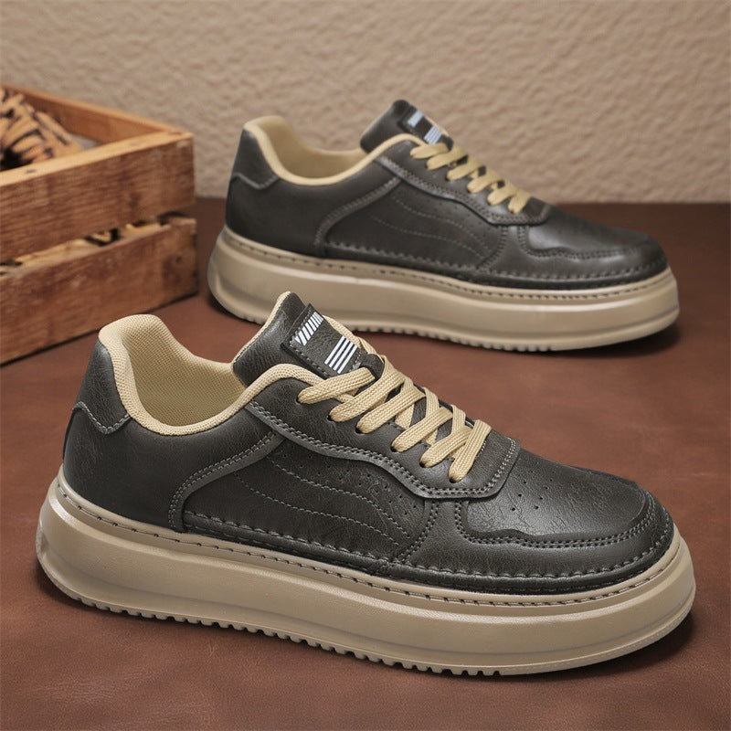 Damen Elegante Leder Sneakers mit gedämpfter Sohle EB