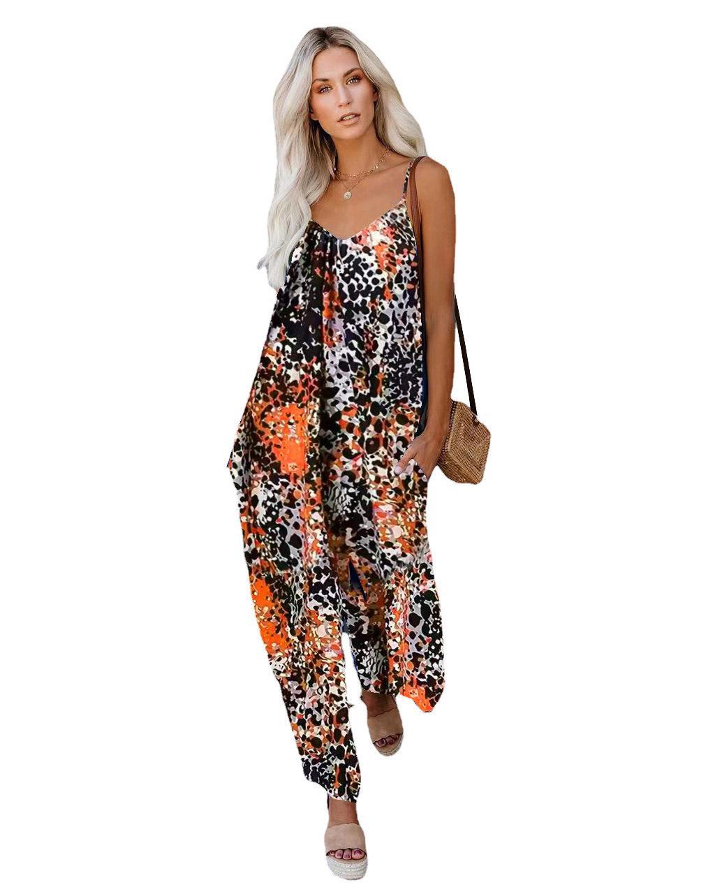 Damen Jumpsuit mit lässigem Schnitt und modischem Leopardenmuster EB